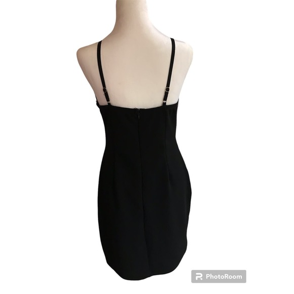 Iris Women's Large Black Spaghetti Strap Lace Trim Dress - Picture 3 of 12